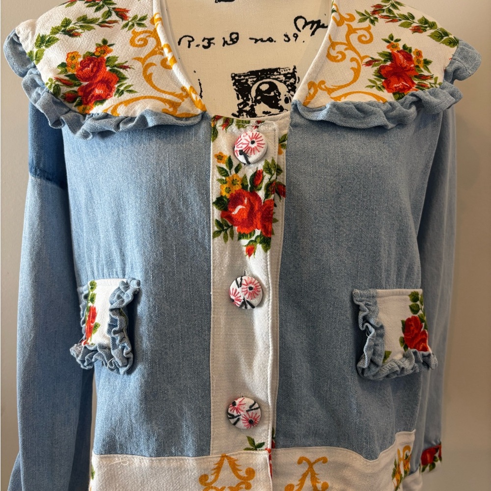 Floral Embroidered Jean Jacket